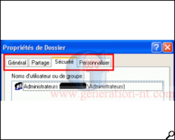 Article n° 102 - Ajout de l'onglet Sécurité sous Windows XP version familiale - 1 (250*200)