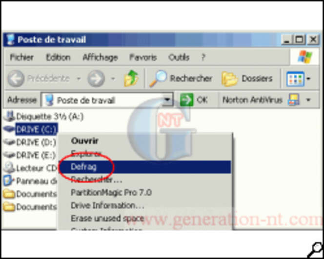 Article n° 56 - Ajouter l'option défragmenter au menu droit de la souris (NT4 / 2000 / XP) - 1 (250*200)