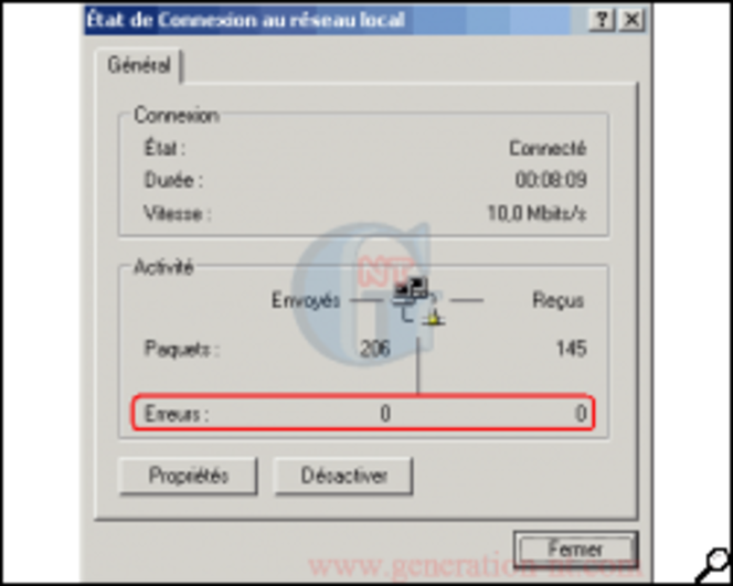Article n° 85 - Afficher le nombre d'erreurs réseau pour une connexion réseau (Win 2000 / XP) - 1 (250*200)
