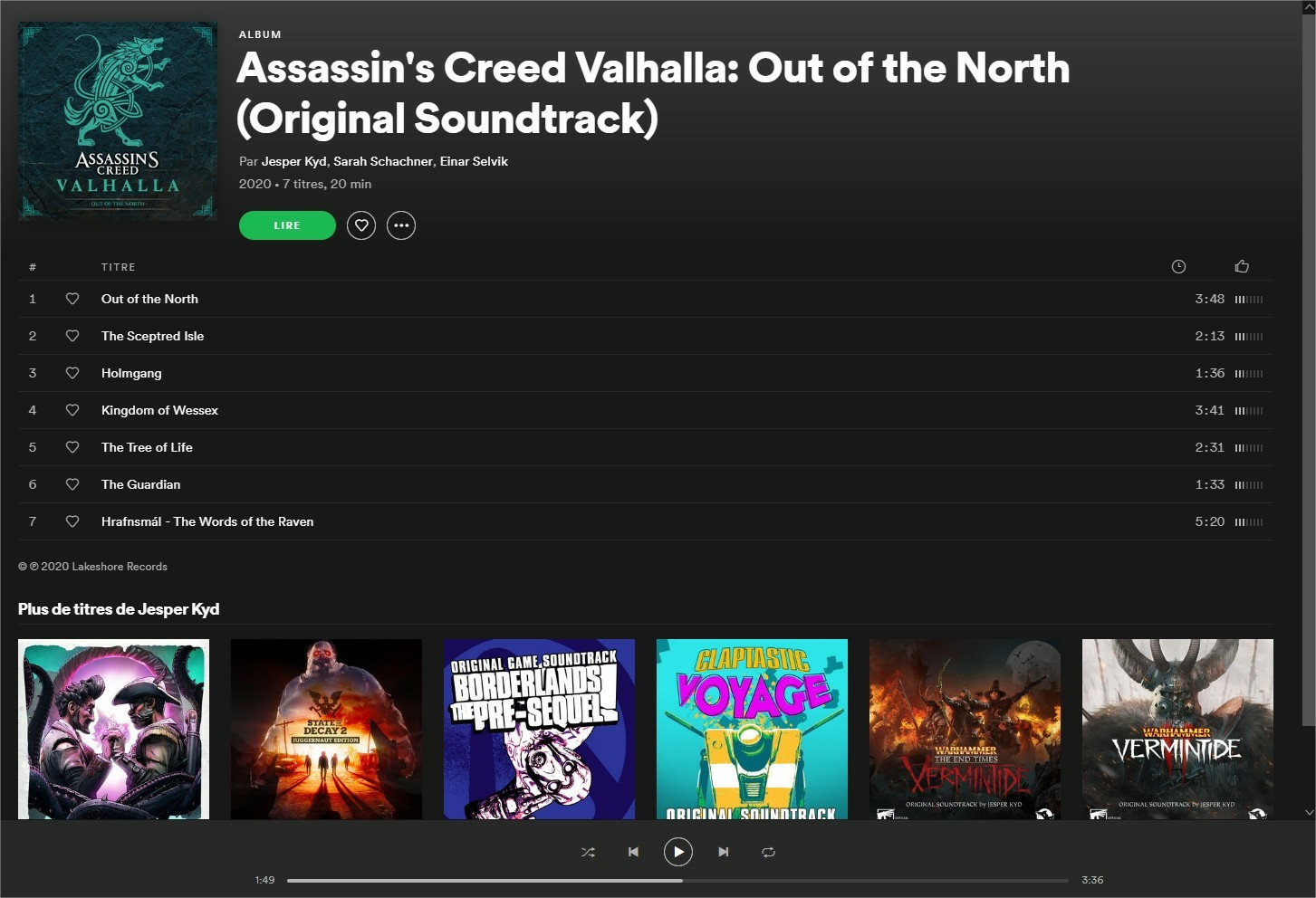 Assassin's Creed Valhalla bande originale