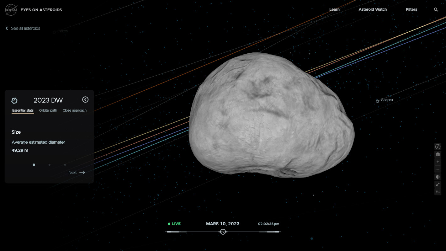 asteroide-2023-dw-nasa