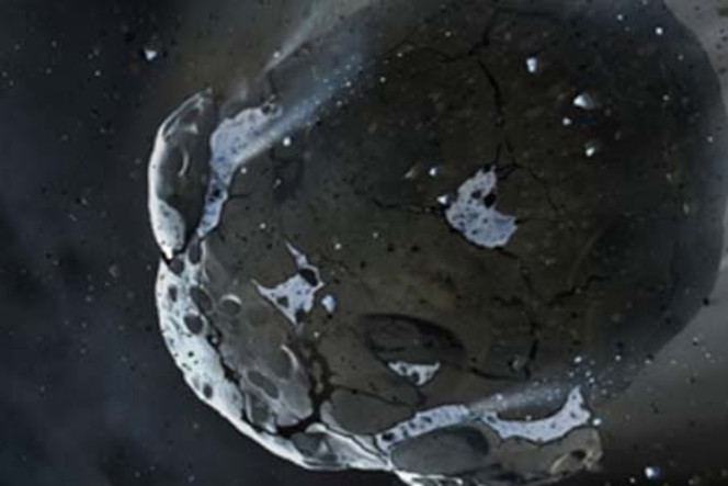 asteroide composé d'eau en dehors système solaire