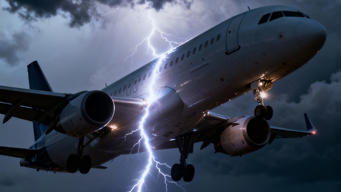 avion foudre illustration ia