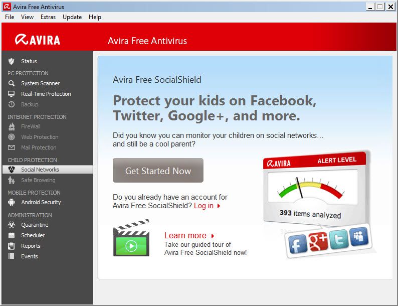 Avira Free Antivirus 2013  screen1