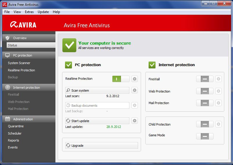 Avira Free Antivirus 2013  screen2