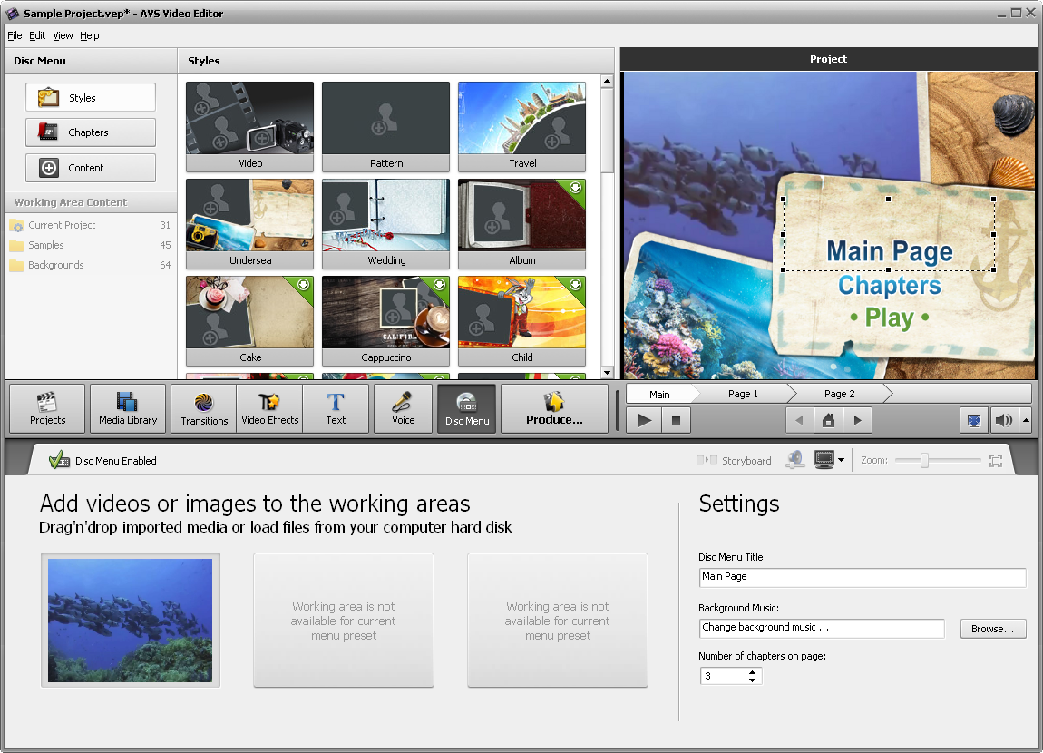 AVS Video Editor screen 2