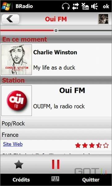 B-radio : Podcasts Et Webradios Sur Windows Mobile