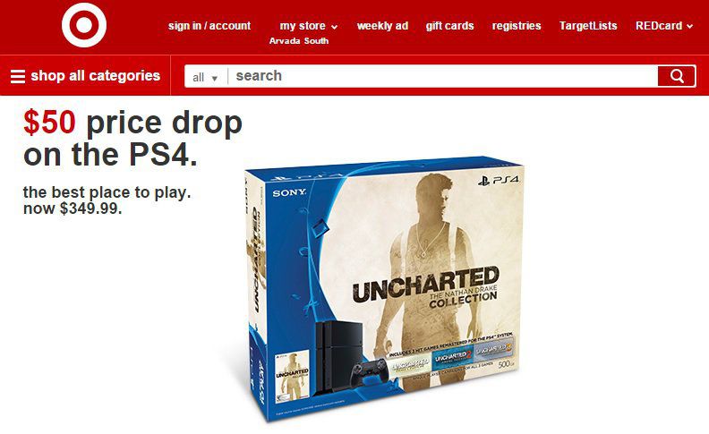 Baisse prix PS4 - Target