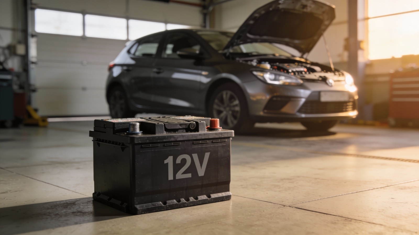 batterie 12V plomb illustration IA