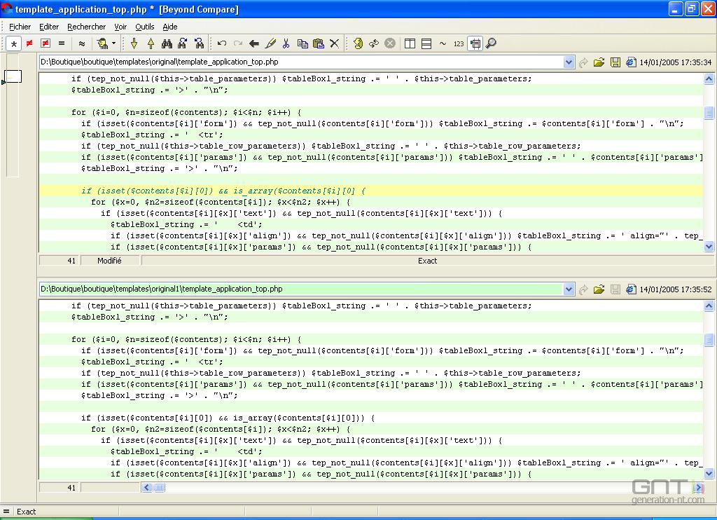 Beyond Compare comparer des fichiers ou des répertoires