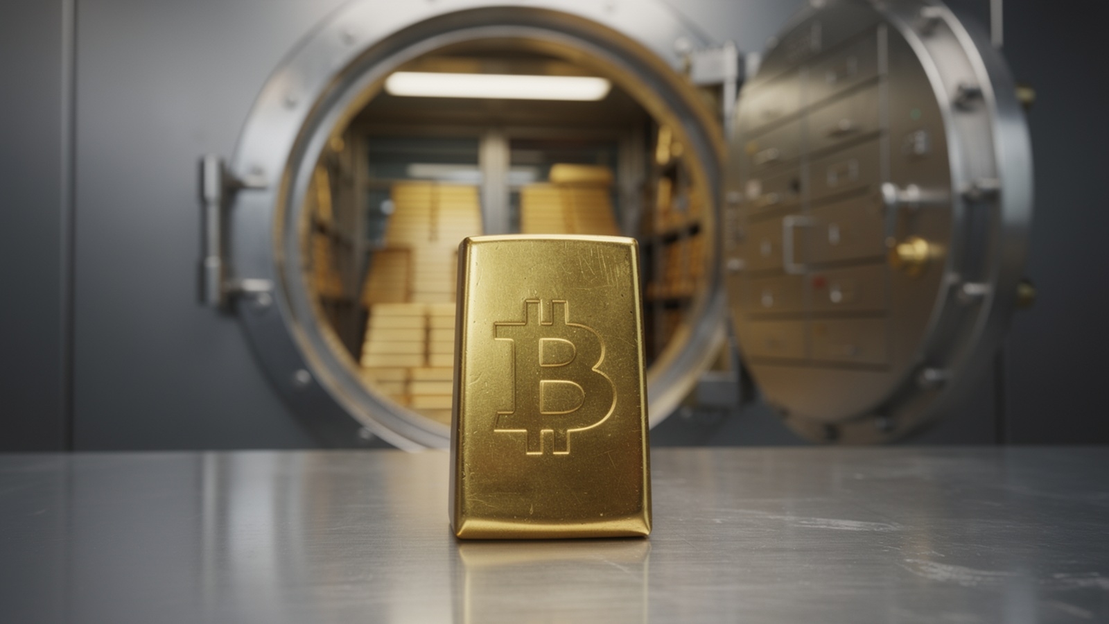 Bitcoin valeur refuge or illustration IA