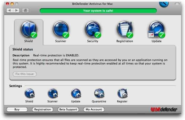 BitDefender Antivirus pour Mac screen