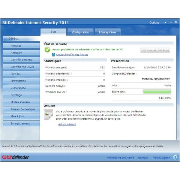 BitDefender Internet Security 2011 screen 1