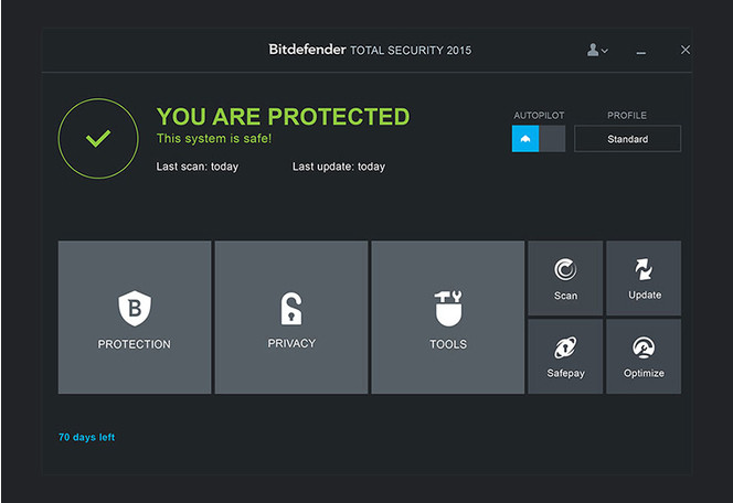 Bitdefender Total Security Multi-Device 2015 screen