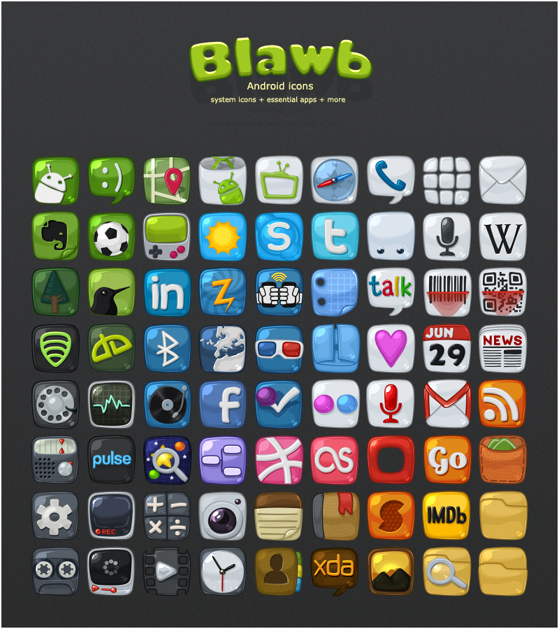 Blawb Icons screen