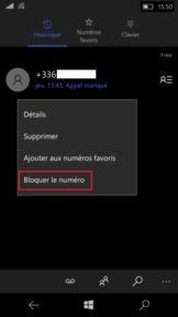 Filtrer les appels et messages sur un smartphone Windows 10