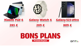 Meilleures promos du jour : Xiaomi Pad 6 à 285€, iPhone 15 à 680€, Samsung Galaxy S23 Ultra à 810€...
