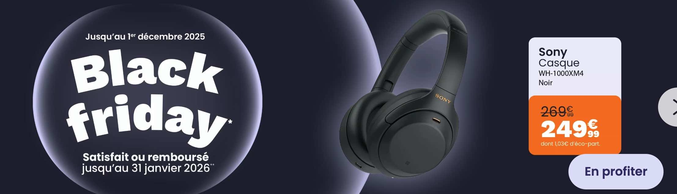 Boulanger Black Friday - Sony WH-1000XM4