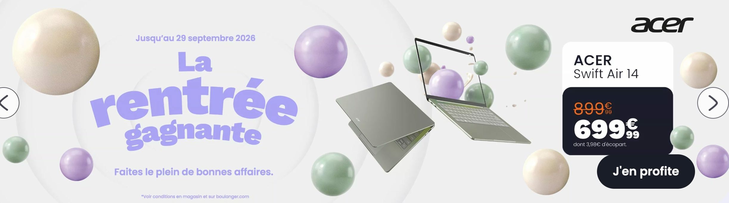 Boulanger Rentre?e Gagnante ACER Swift Air 14