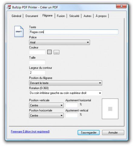 Bullzip PDF Printer screen 2