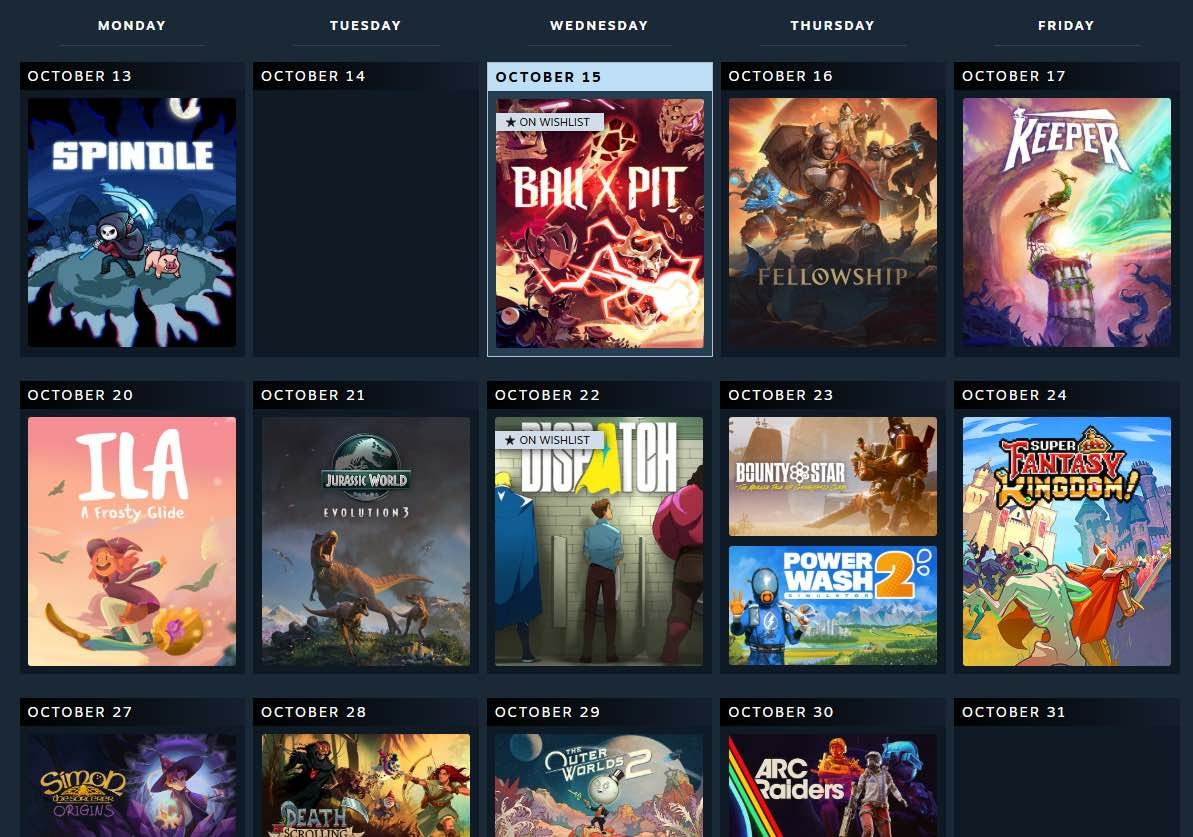 Calendrier Personnel Steam