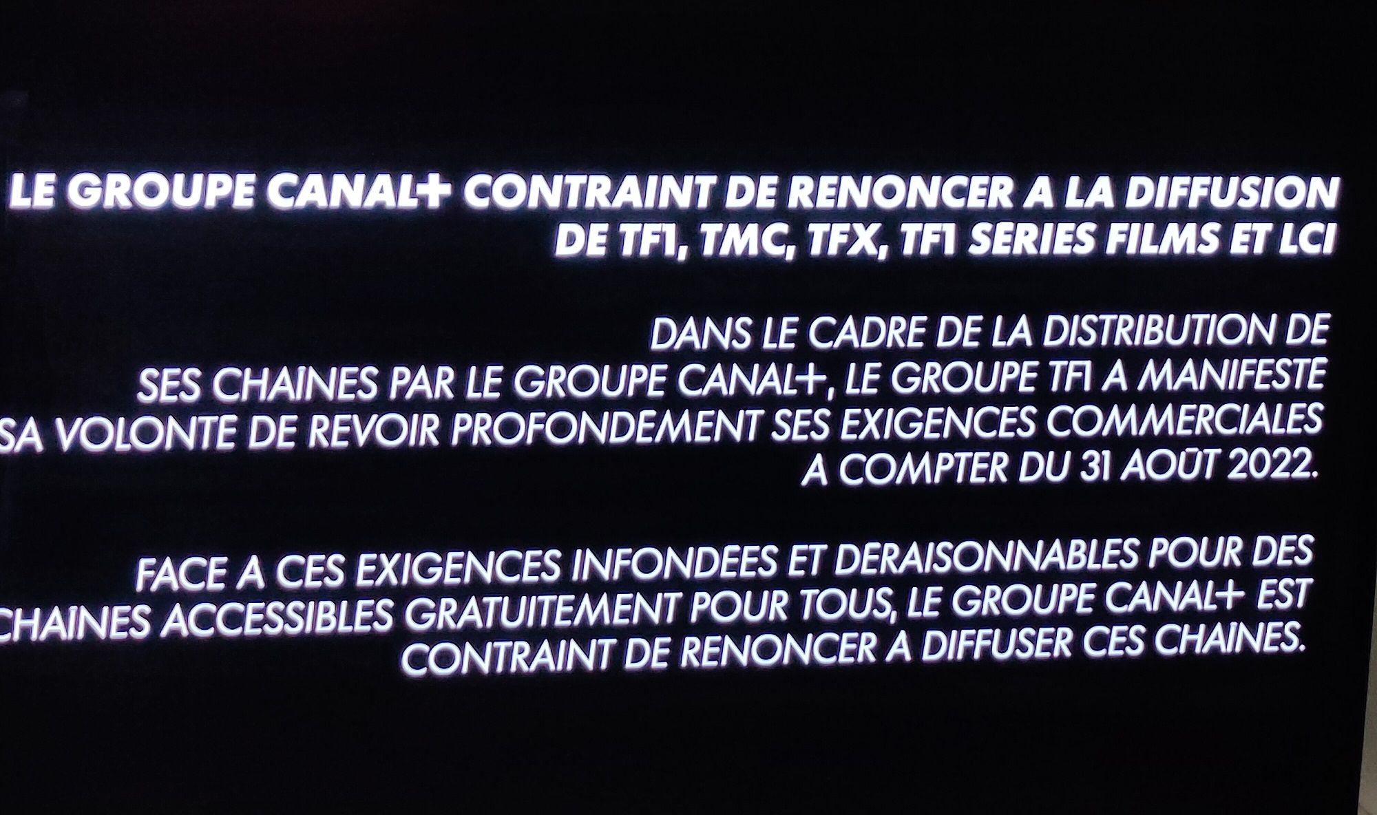 Canal Plus blocage TF1