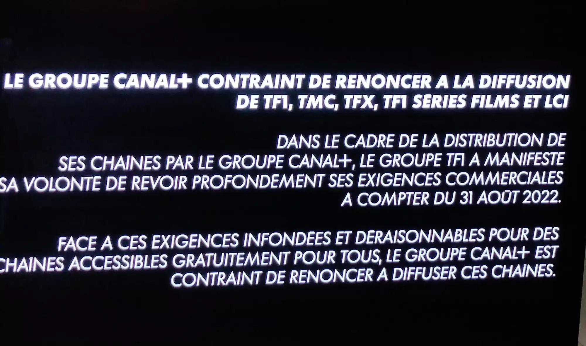 Canal Plus blocage TF1