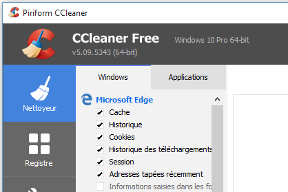 Windows Defender considère désormais CCleaner comme indésirable