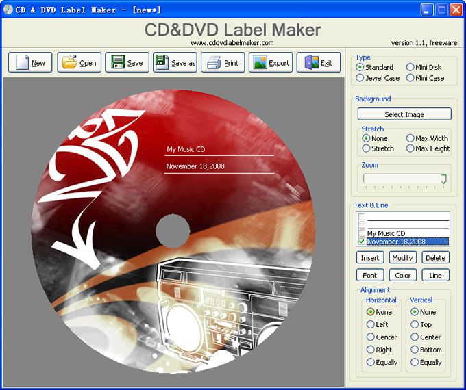 CD&DVD Label Maker screen2