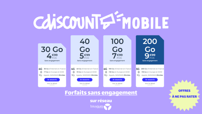 Cdiscount forfaits mobile sans engagement