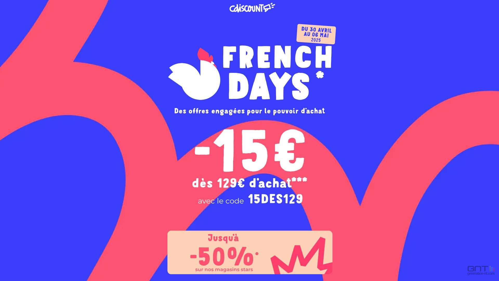 Cdiscount : jusqu'à -50% pour les French Days (HONOR Magic7 Lite 256Go à 284¬, SSD Crucial P3 1To à 50¬...)