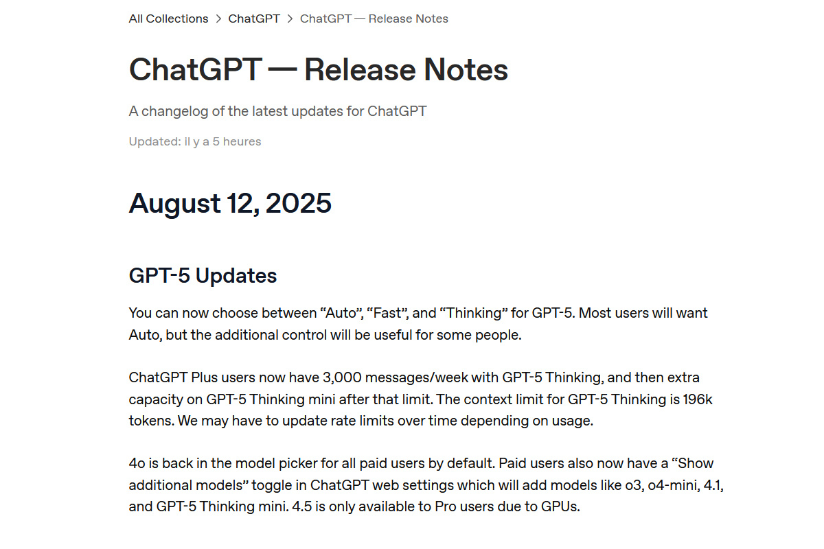 chatgpt-notes-version-gpt-5-changements