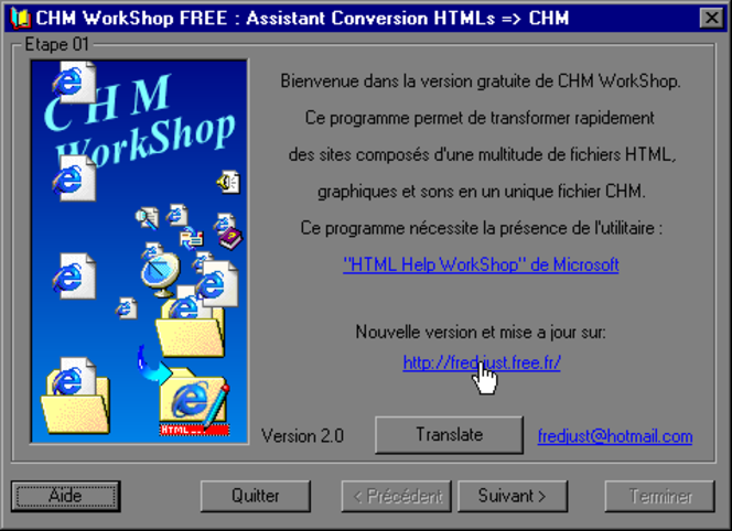 CHM WorkShop screen