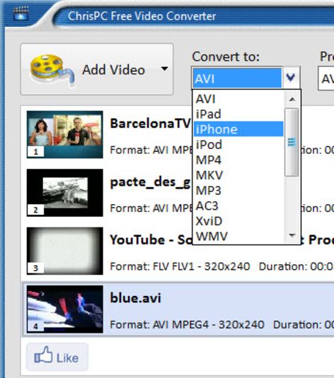 ChrisPC Free Video Converter screen1