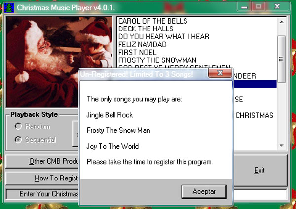 Christmas Music Player screen 1