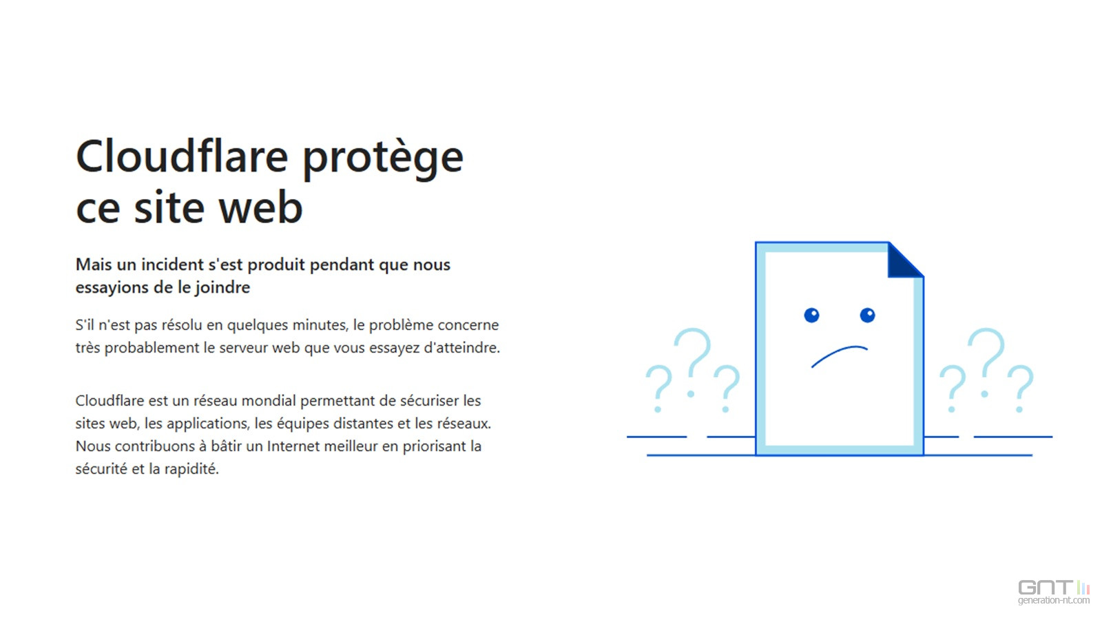 Panne mondiale de Cloudflare : de nombreux sites web inaccessibles