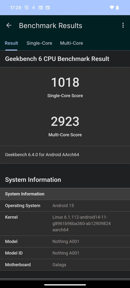 CMF Phone 2 Pro Geekbench