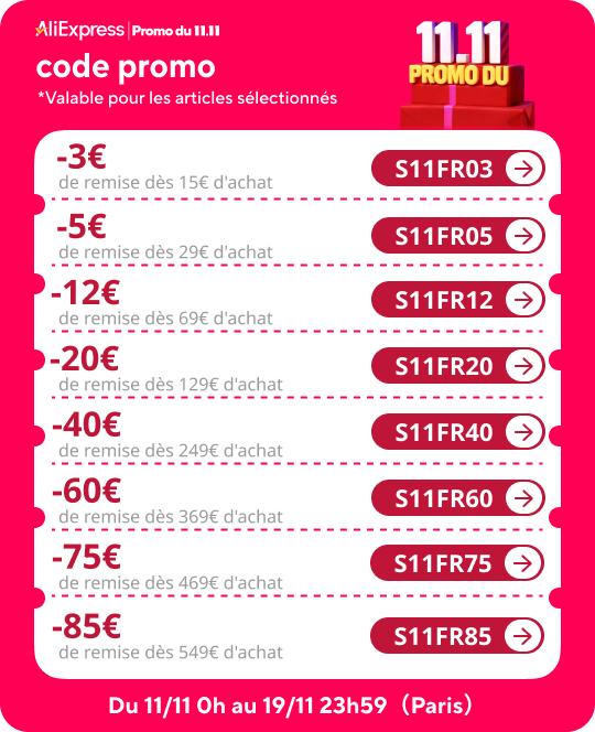 codes promos AliExpress 11.11