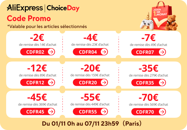 codes promos Choice Day AliExpress