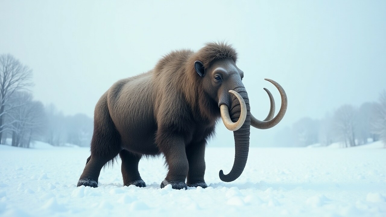 Colossal Biosciences mammouth laineux illustration IA