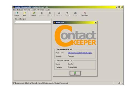 ContactKeeper screen 2