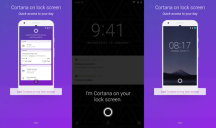 Cortana lockscreen
