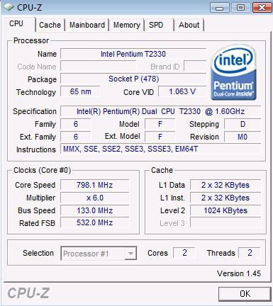 CPU Z 1.45