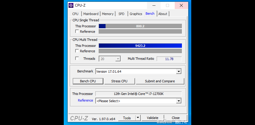 CPUZ Intel Core i7 12700K