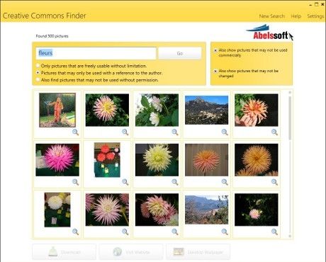 Creative Commons Image Finder screen1