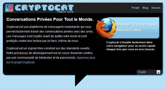Cryptocat pour Firefox screen1