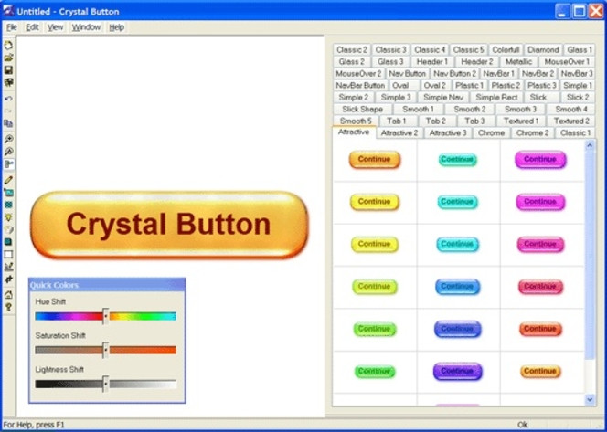 Crystal Button screen 2