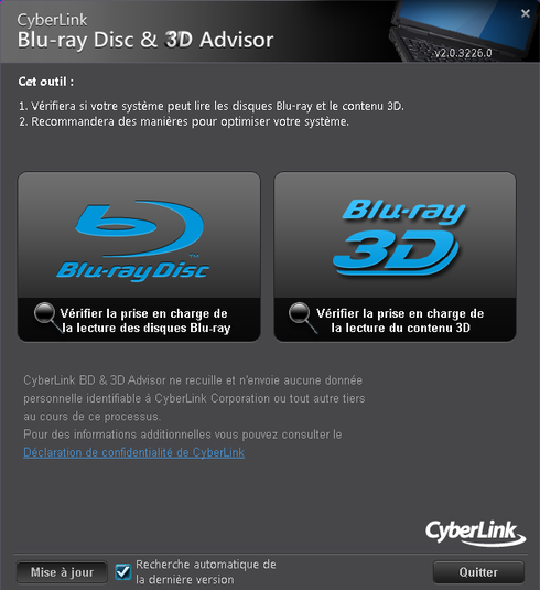 CyberLink BD & 3D Advisor screen1