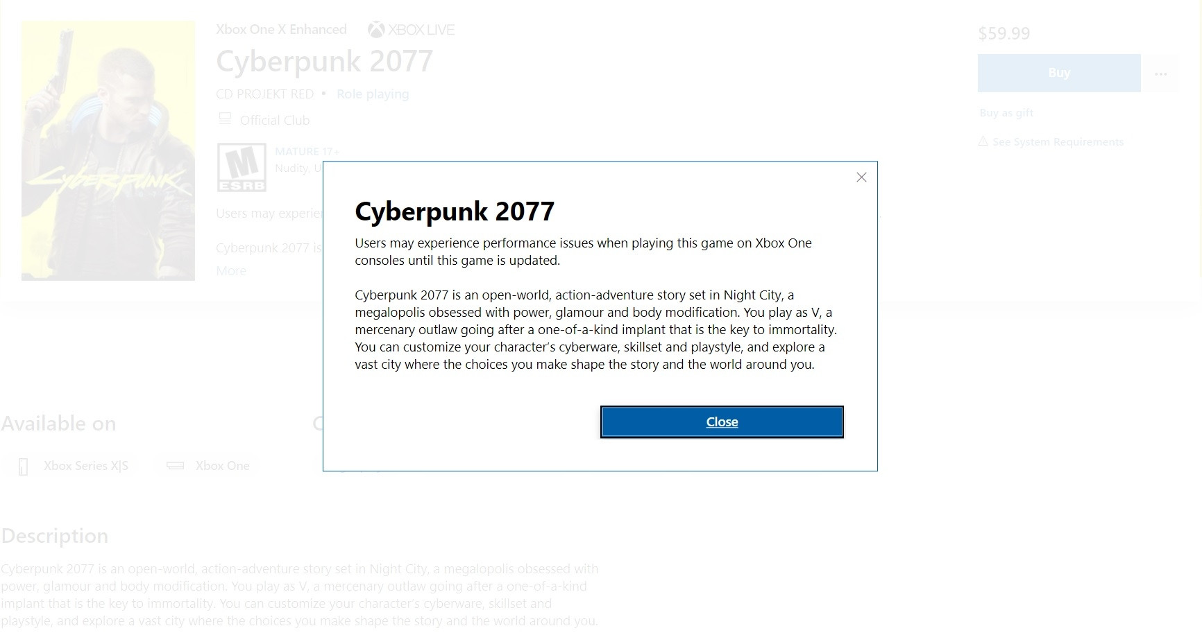 Cyberpunk Microsoft Store