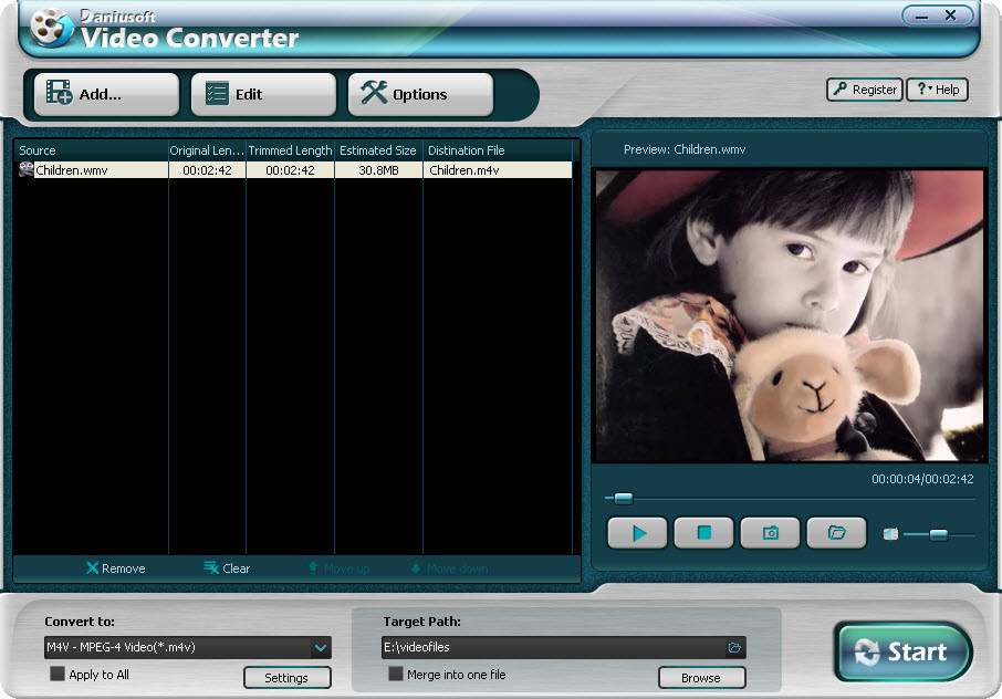 Daniusoft Video Converter Screen 2